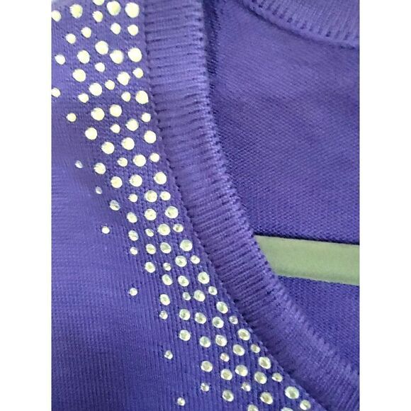 Quacker Factory Large Buttoned Down Sequined Purple Cardigan Sweater L/S - Picture 4 of 7